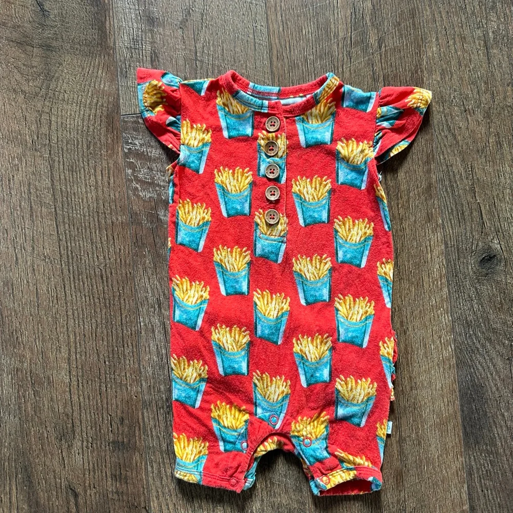 Baby Posh Peanut Bodysuit 3-6 Months Red Yellow French Fries